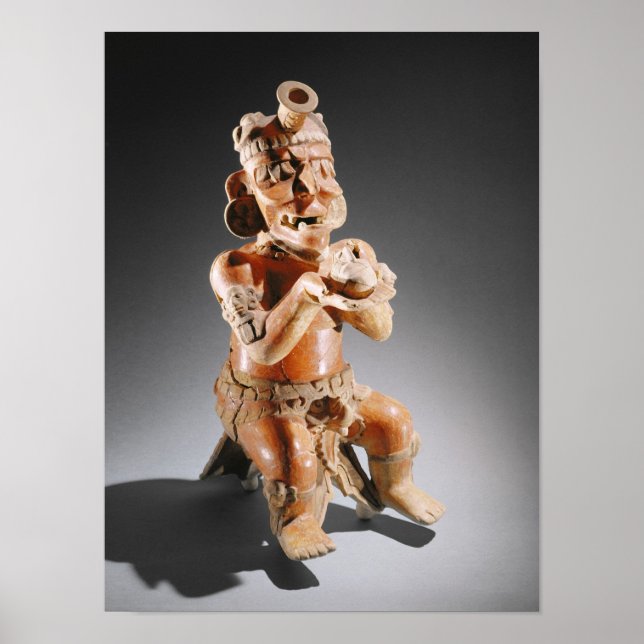 Póster vaso de efigie de dos partes policromo, tal vez (Frente)