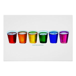 Póster Vasos de chupito de SlipperyJoe's seis tazas dispu