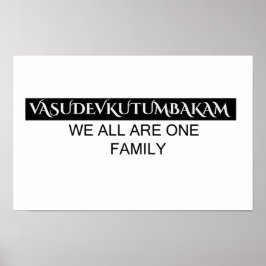 Póster Vasudevkutumbakam wall art- Sanskrit Quote Poster
