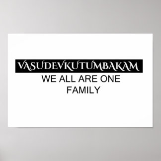 Póster Vasudevkutumbakam wall art- Sanskrit Quote Poster 