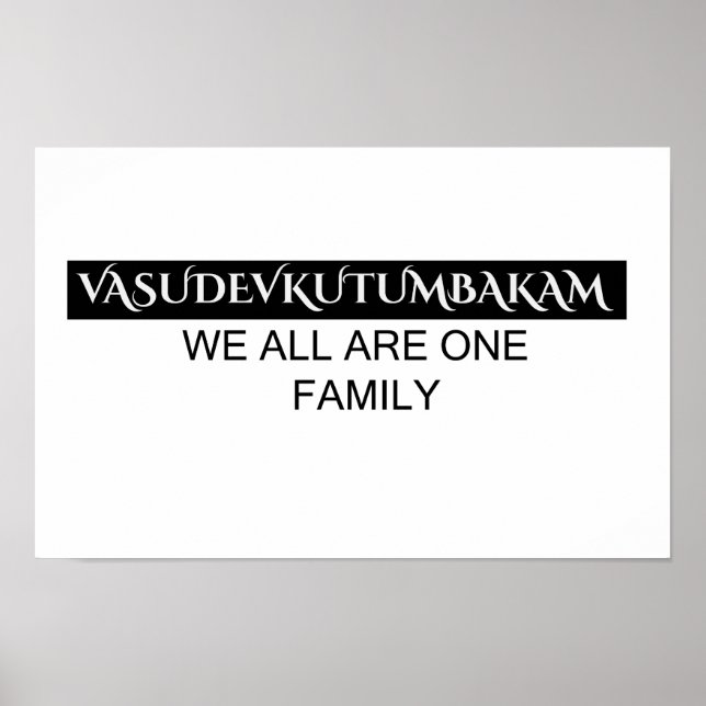 Póster Vasudevkutumbakam wall art- Sanskrit Quote Poster  (Frente)