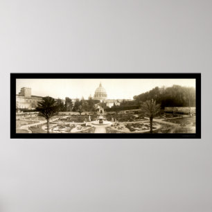 Póster Vatican Garden Rome Photo 1909