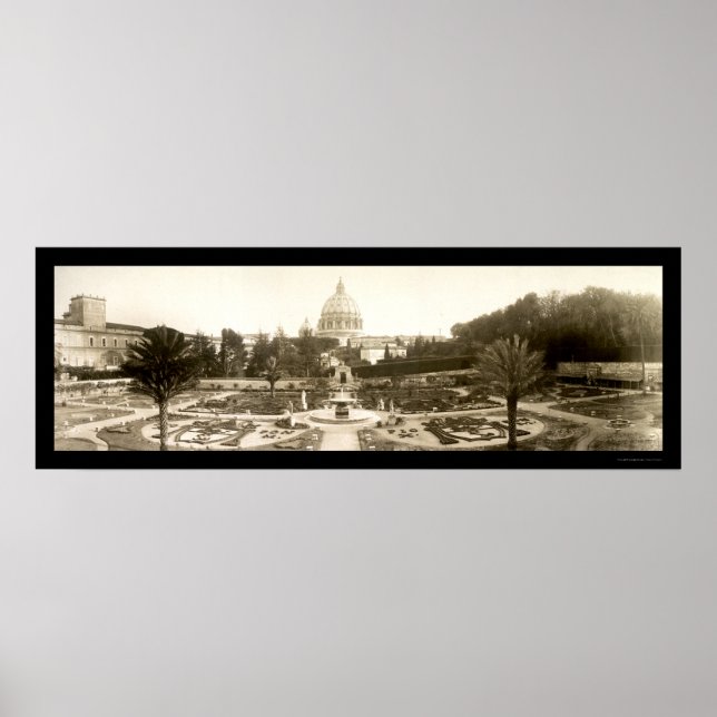 Póster Vatican Garden Rome Photo 1909 (Frente)