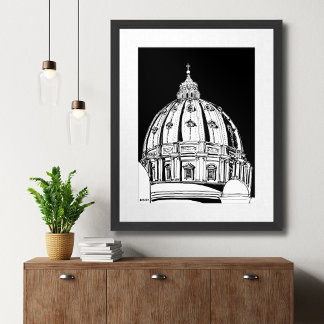 Póster Vaticano Cúpula de San Pedro Roma Viajes