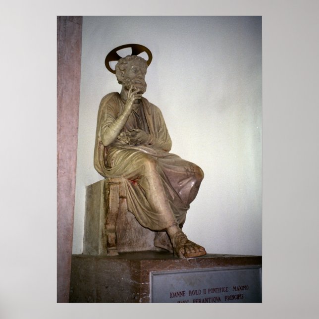 Póster Vaticano, estatua de San Pedro (Frente)