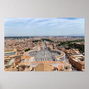 Póster Vaticano, Italia: Vista aérea de la Plaza San Pedr