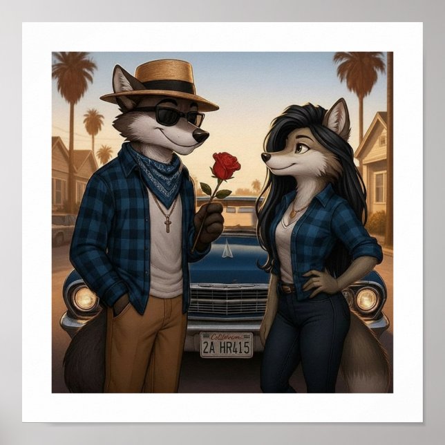 Póster Vato Lobo "Valentines" (Frente)