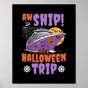 Póster Vaya barco es un viaje de Halloween Crucero de ter