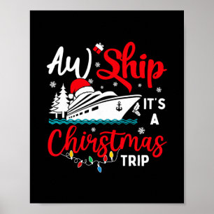 Póster Vaya Barco Viaje De Navidad Crucero Luces De Navid