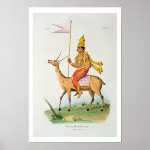 Póster Vayu, grabado por C. de Motte (1785-1836) (color