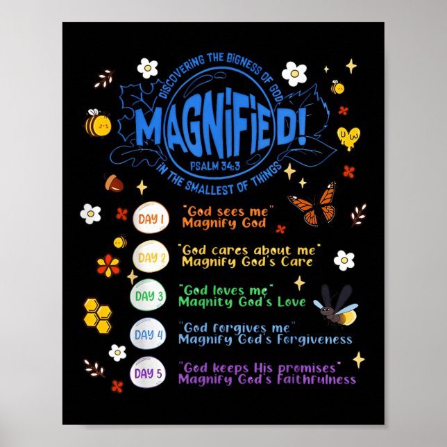 Póster Vbs 2025 Magnified Pequeños Insectos Adventure Vbs (Frente)