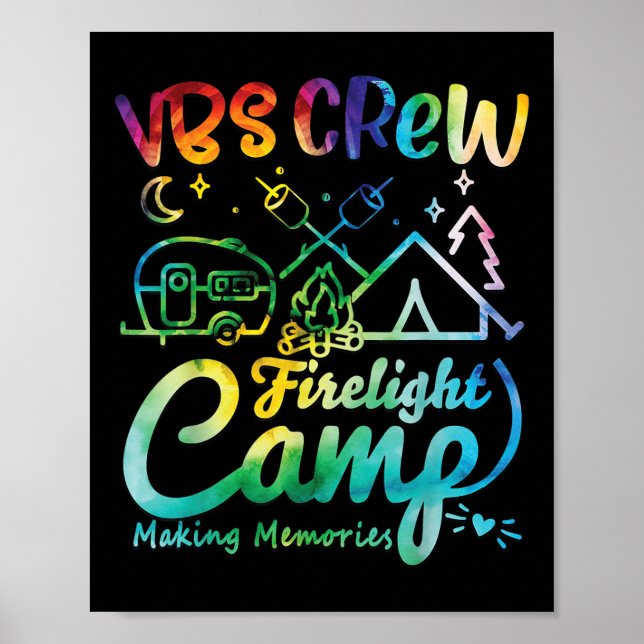 Póster Vbs Crew Camp Firelight Vacation Bible School Camp (Frente)