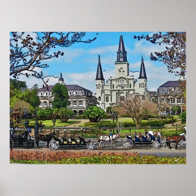Póster VCaCathedral, Jackson Square, , Poster de Nueva Or (Frente)