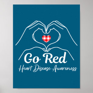 Póster Ve a la conciencia de la enfermedad del corazón ro