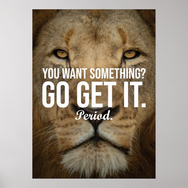 Póster Ve A Obtener Lo Que Quieres - Motivación De León (Frente)