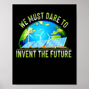 Póster Ve al Día de la Tierra de Energía Renovable Verde