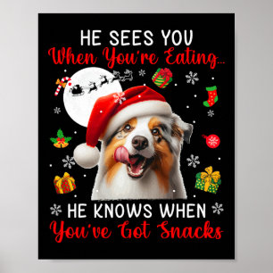 Póster Ve cuando comes bocadillos navideños australianos