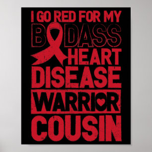 Póster Ve Enfermedad del Corazón Rojo Conciencia Mal Guer