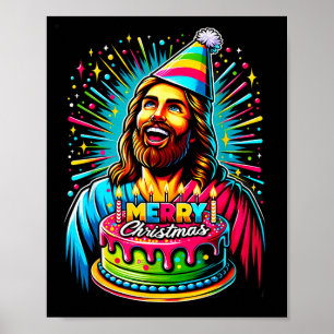 Póster Ve Jesús Es Tu Cumpleaños Divertido Jesús Navidad