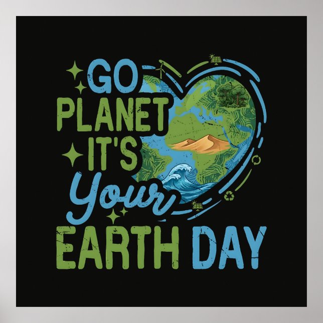 Póster Ve planeta es tu día de la Tierra (Frente)