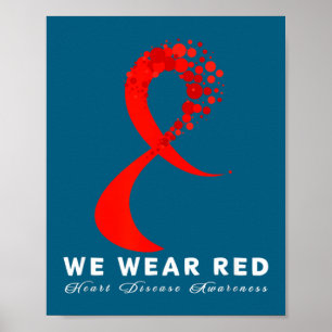 Póster Ve Rojo En Febrero Conciencia De La Enfermedad Car