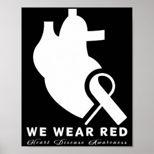 Póster Ve Rojo En Febrero Conciencia De La Enfermedad Del