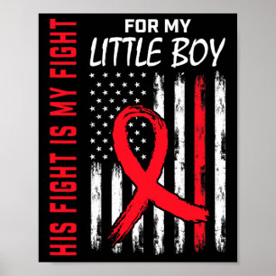 Póster Ve Rojo Su Lucha Hijo Niño Enfermedad Del Corazón 