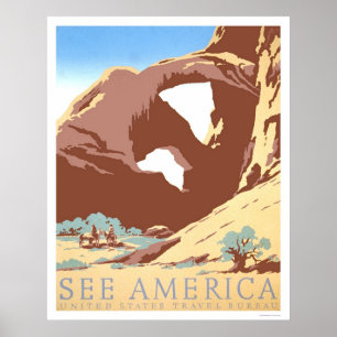 Póster Vea América viajar WPA 1939