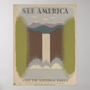 Póster Vea América: Visite los parques nacionales