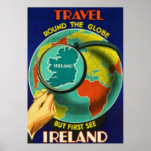 Póster Vea la lona del viaje del irlandés del ~Vintage de