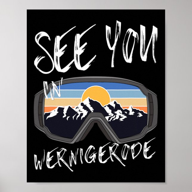 Póster Véalo En Wernigerode Alemania Vacation Ski Goggle (Frente)