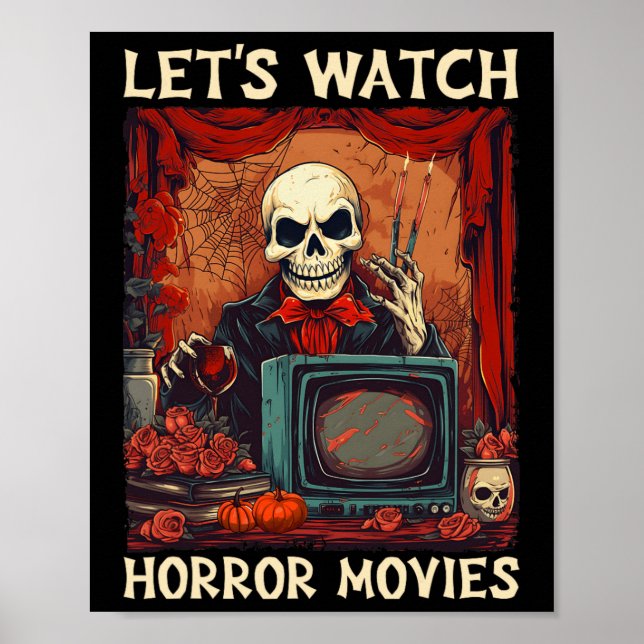 Póster Veamos películas de terror Esqueleto gótico de Hal (Frente)
