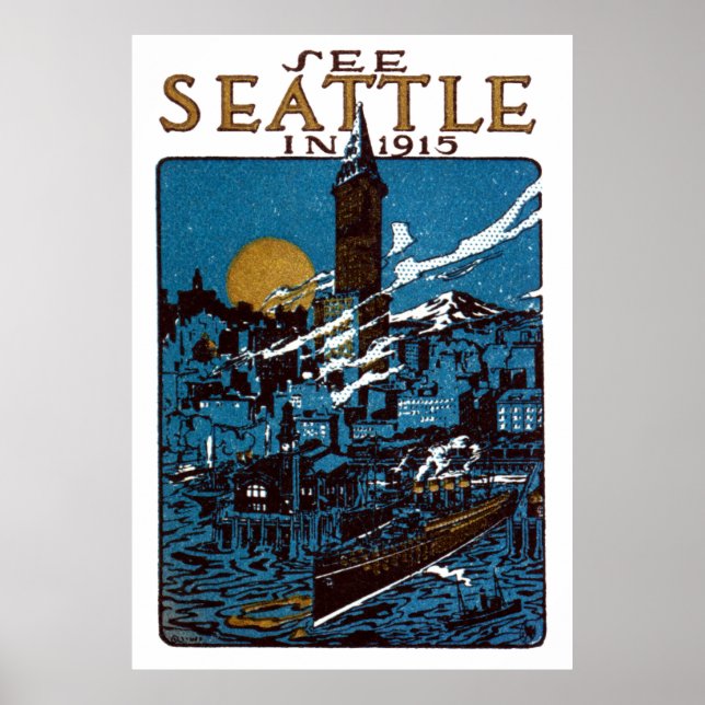 Póster Véase Seattle en 1915 (Frente)