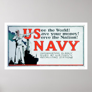 Póster Véase World, US Navy (US02162)
