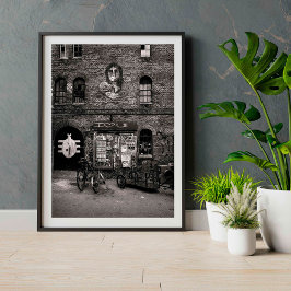 Póster Vecino de Copenhague Cristiania, blanco y negro