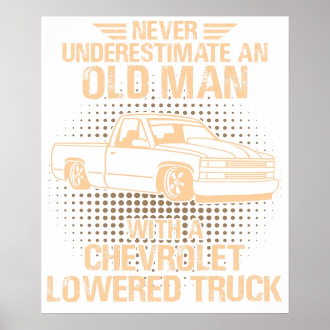 Póster Vector de Camioneta Chevrolet Baja de un Anciano (Frente)
