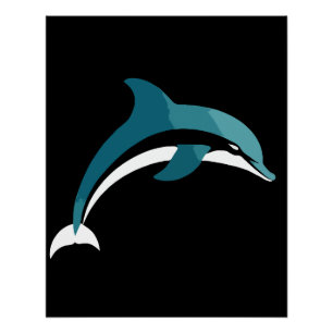 Póster Vector de delfines Arte Animal Gráfico urbano mode