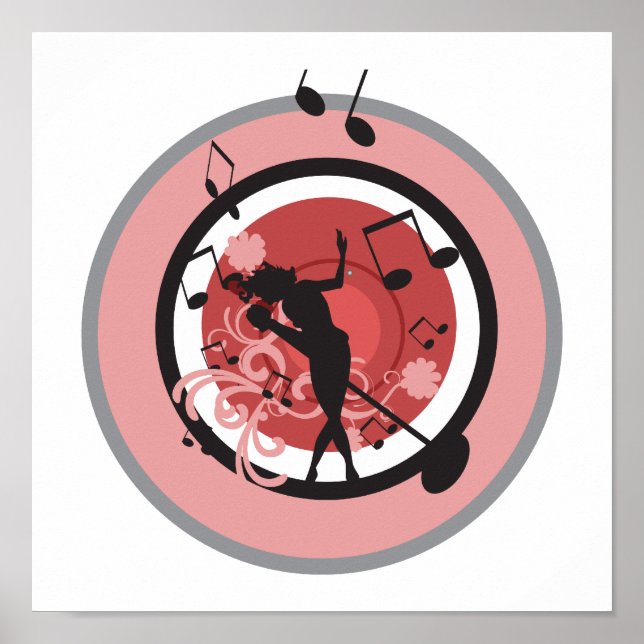 Póster vector de diva de música (Frente)