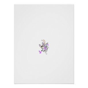 Póster Vector de tatuaje de hadas de mariposa - Arte flor