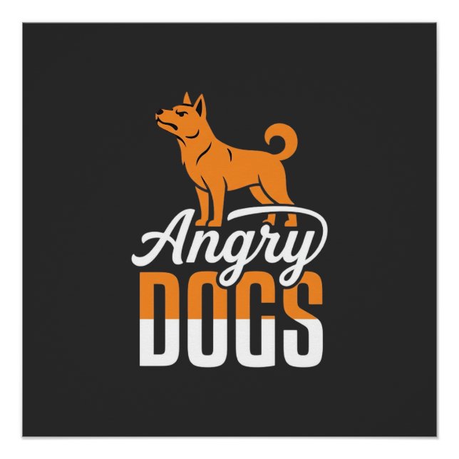 Póster Vector Mascota Perros Enojados (Anverso)