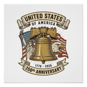 Póster Vector patriótico del 250 aniversario de Estados U