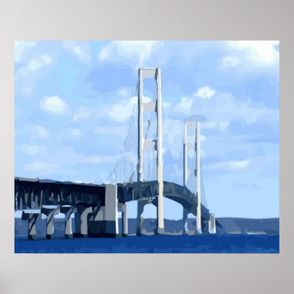 Póster Vector puente Mackinac