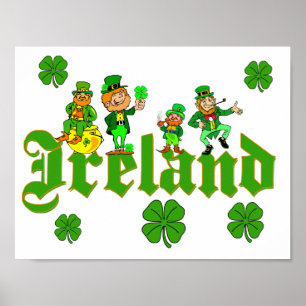 Póster Vector - trébol Irlanda del Leprechaun