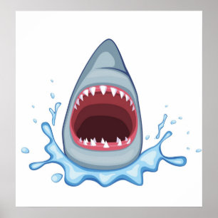 Póster vectorstock_383155 Personalizado Dientes tiburones