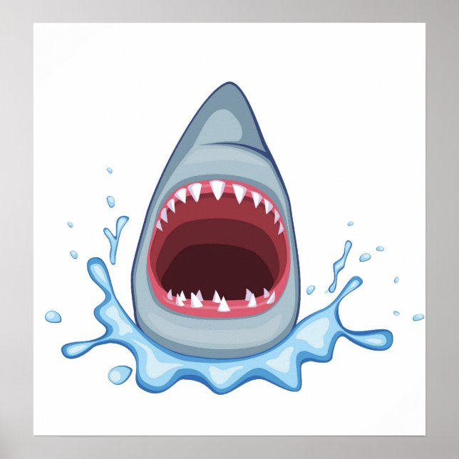 Póster vectorstock_383155 Personalizado Dientes tiburones (Frente)