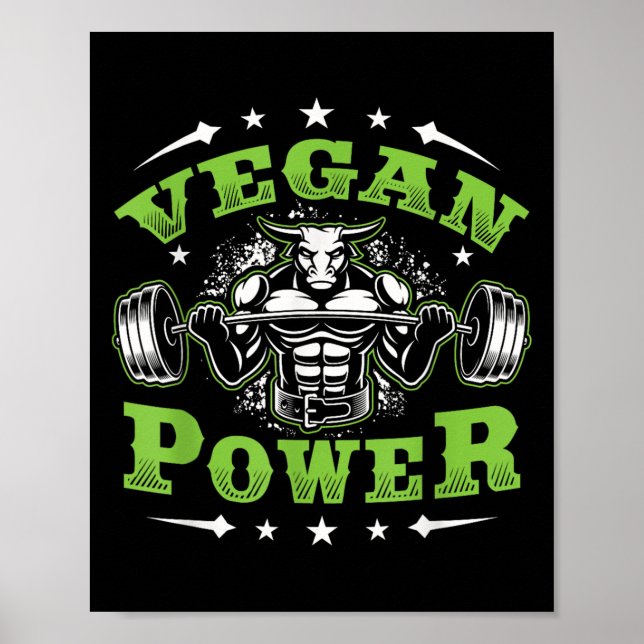 Póster Vegan Fitness Workout I'm Vegan Wer  (Frente)