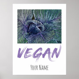 Póster Vegan Red Cabbage Vintage