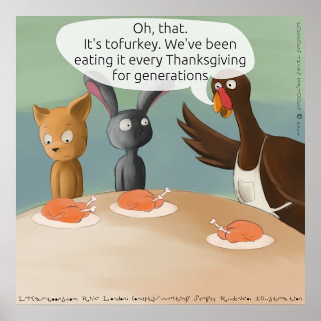 Póster Vegan Thankscome Funny Poster (Frente)