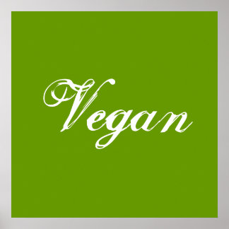 Póster Vegan. Verde. Lema. Personalizado