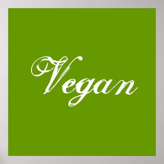 Póster Vegan. Verde. Lema. Personalizado (Frente)